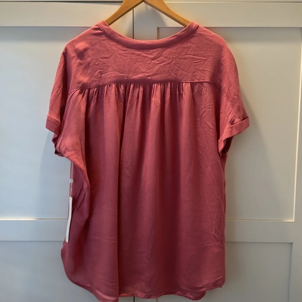Caslon Oversized Rayon Blouse Blush Size large NWT - Picture 10 of 10
